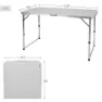 Aktive 63088 Höhenverstellbarer Klappcampingtisch, Grey, 120 x 60 x 54/60/70cm