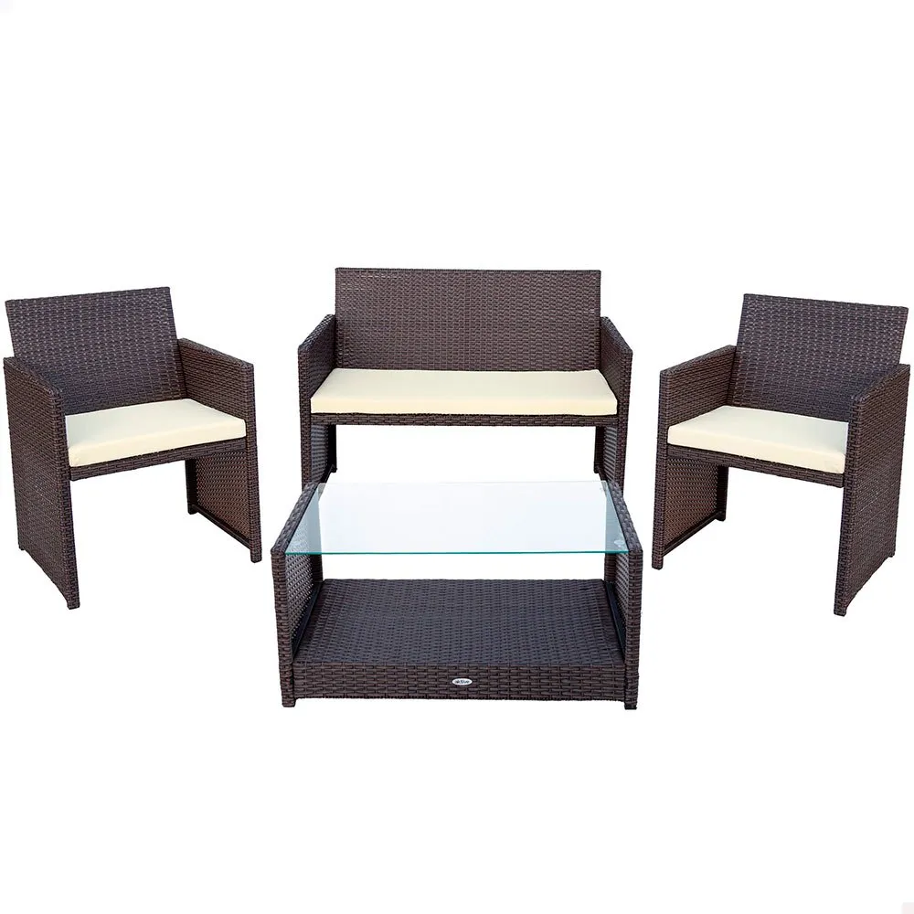 Aktive Tisch Mit 3 Sesseln, Black, One Size