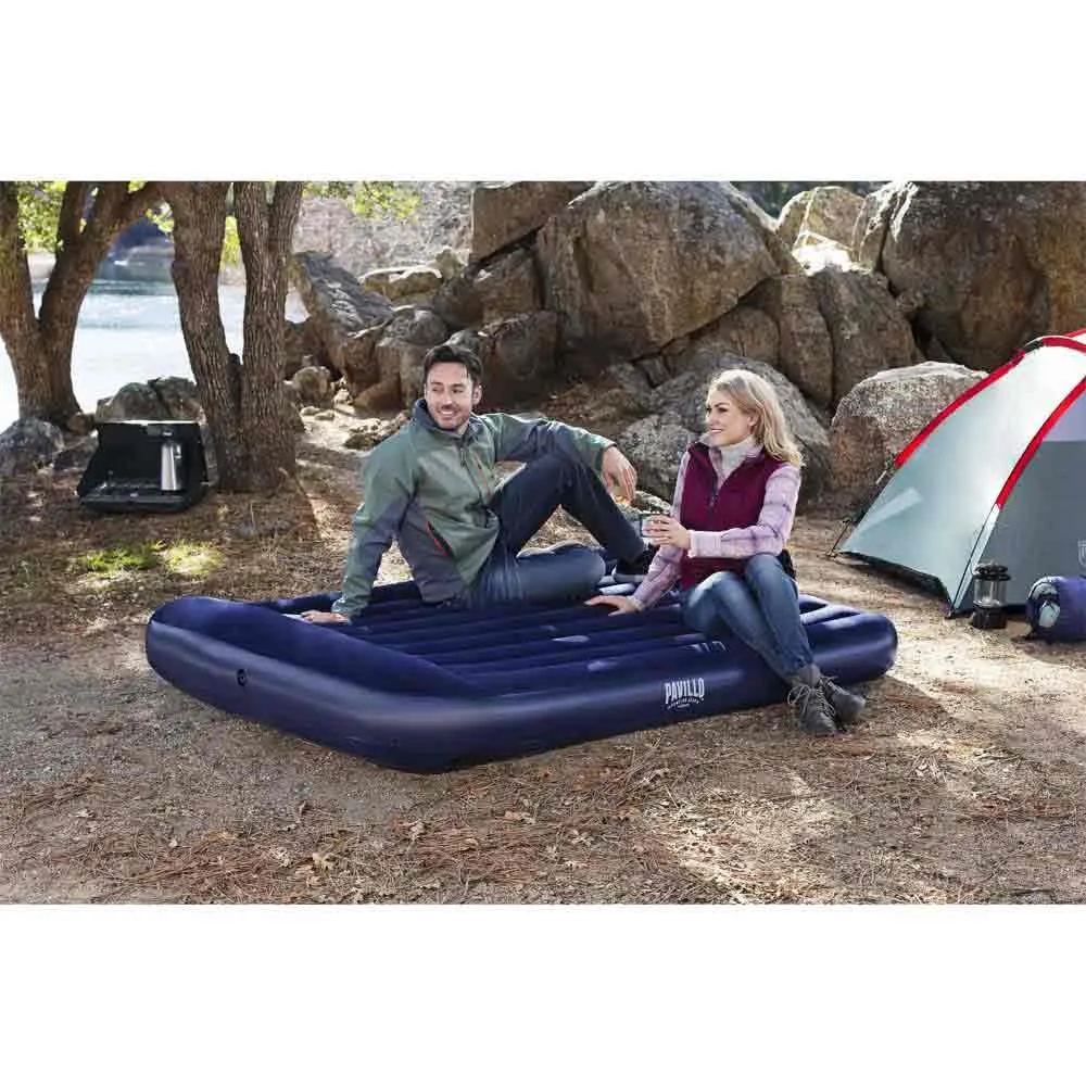 Bestway 67682 Double 203x152x30 Cm Doppel-luftbett Mit Eingebauter Pumpe, Multicolour, 203 x 152 x 30cm