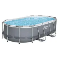 Bestway Power Steel 427x250x100 Cm Stahl Ovaler Poolrahmen Oberirdisch