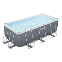 Bestway Power Steel Stone 412x201x122 Cm Stahl Rechteckiger Aufstellpool Mit Rahmen