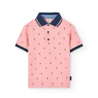 BOB Pique Printed Kurzarm-poloshirt