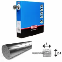 ELVEDES 1x19 Stainless N-nipple 4x4 Schaltzug 100 Einheiten