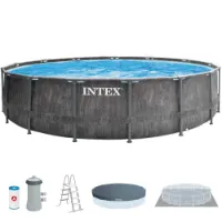 Intex Greywood Prism Premium Ø 457x122 Cm Stahl Runder Aufstellpool