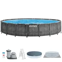 Intex Greywood Prism Premium Ø 549x122 Cm Stahl Runder Aufstellpool