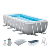 Intex Prism 488x244x107 Cm Stahl Rechteckiger Aufstellpool Mit Rahmen