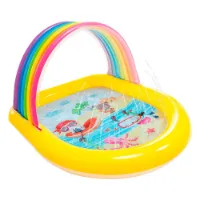 Intex Regenbogenkinder Mit Baldachin Und Sprinklerpool