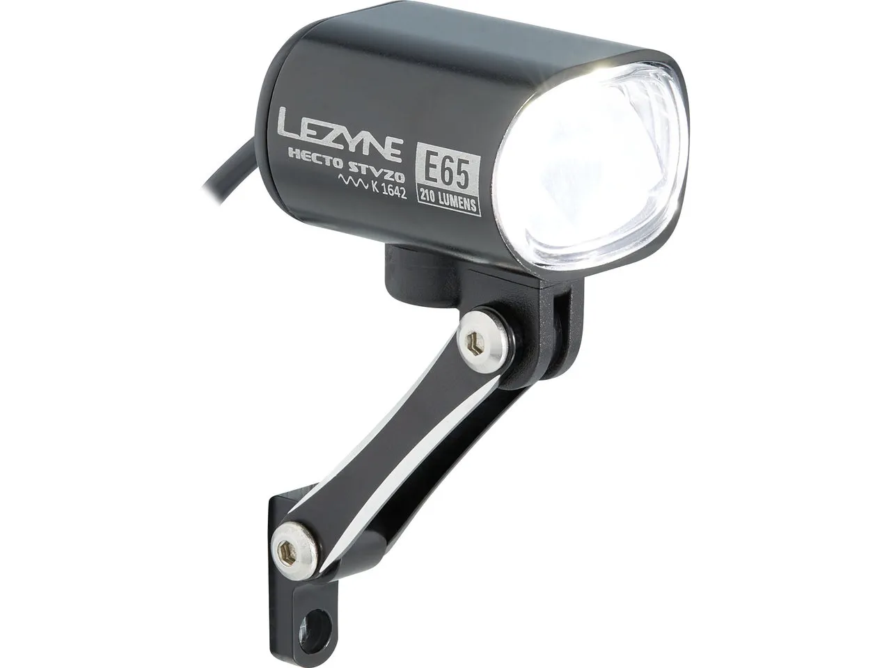 Lezyne Hecto E65 LED E-Bike Frontlicht mit StVZO-Zulassung, Schwarz, 65 Lux