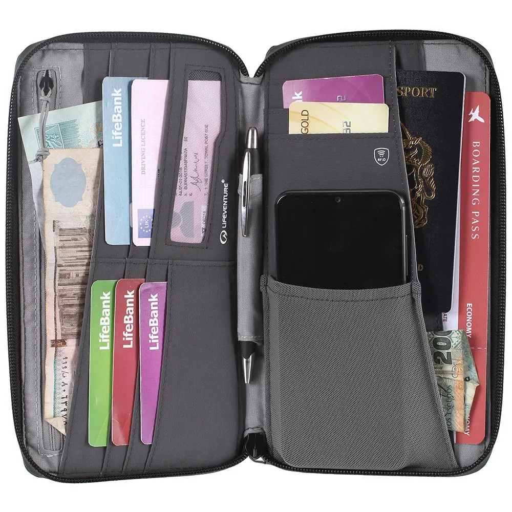 Lifeventure Rfid Travel Brieftasche, Grey, One Size