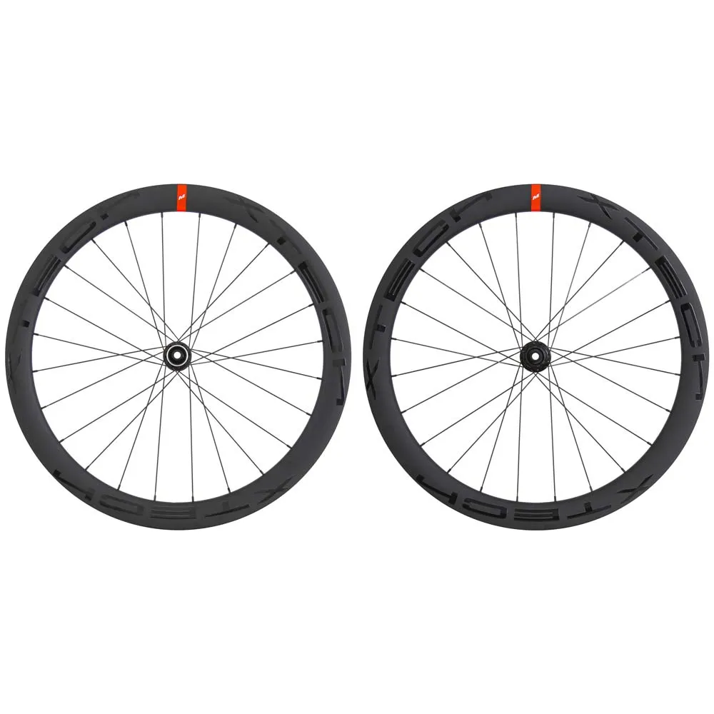 MASSI X-tech Evo 50 Carbon Cl Disc Tubeless Rennrad Laufradsatz, Black, 12 x 100/12 x 142mm, Shimano/Sram HG