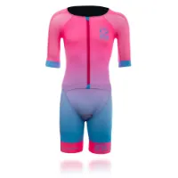 Otso Fluo Pink & Light Blue Kurzarm-trisuit
