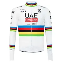 Pissei Winter World Champion Tadej Pogacar 2024 Uae Team Emirates Langarm-trikot