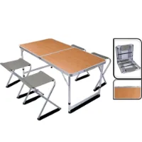 Redcliffs Foldable Camping Table With 4 S 120x60x70 Cm Stuhl