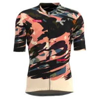 Santini La Vuelta Cuitu Negru Kurzarm-radtrikot