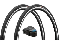 Schwalbe Pro One Evolution 28" Faltreifen 2er Set mit Rennrad Satteltasche