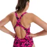Speedo Hyperbool Allover Medalist Eco Endurance+ Badeanzug, Black / electric pink / ecstatic pink