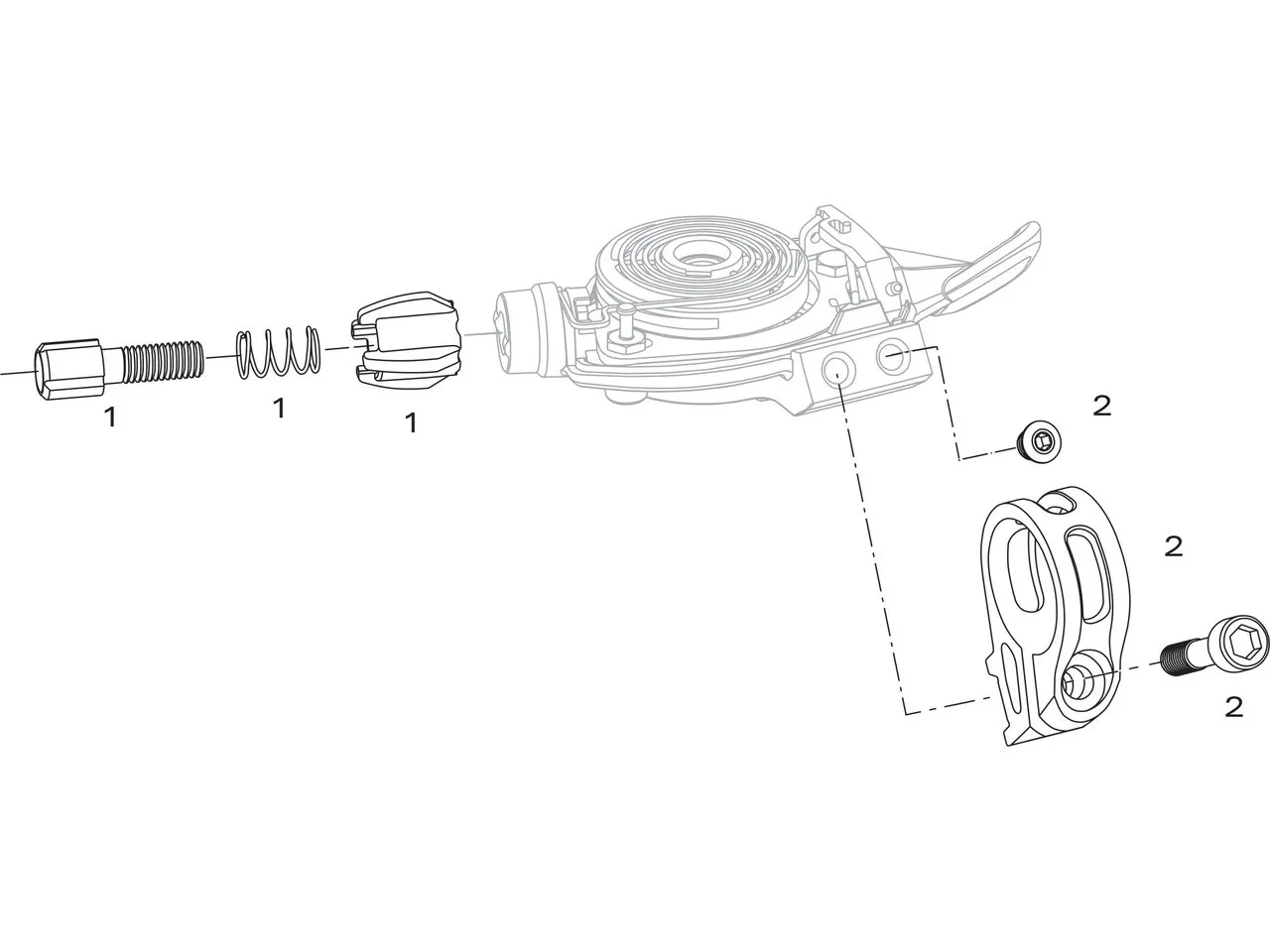 SRAM Ersatzteile X9 / X7 3x9 Schalthebel (2007-2012), Schwarz-silber 1